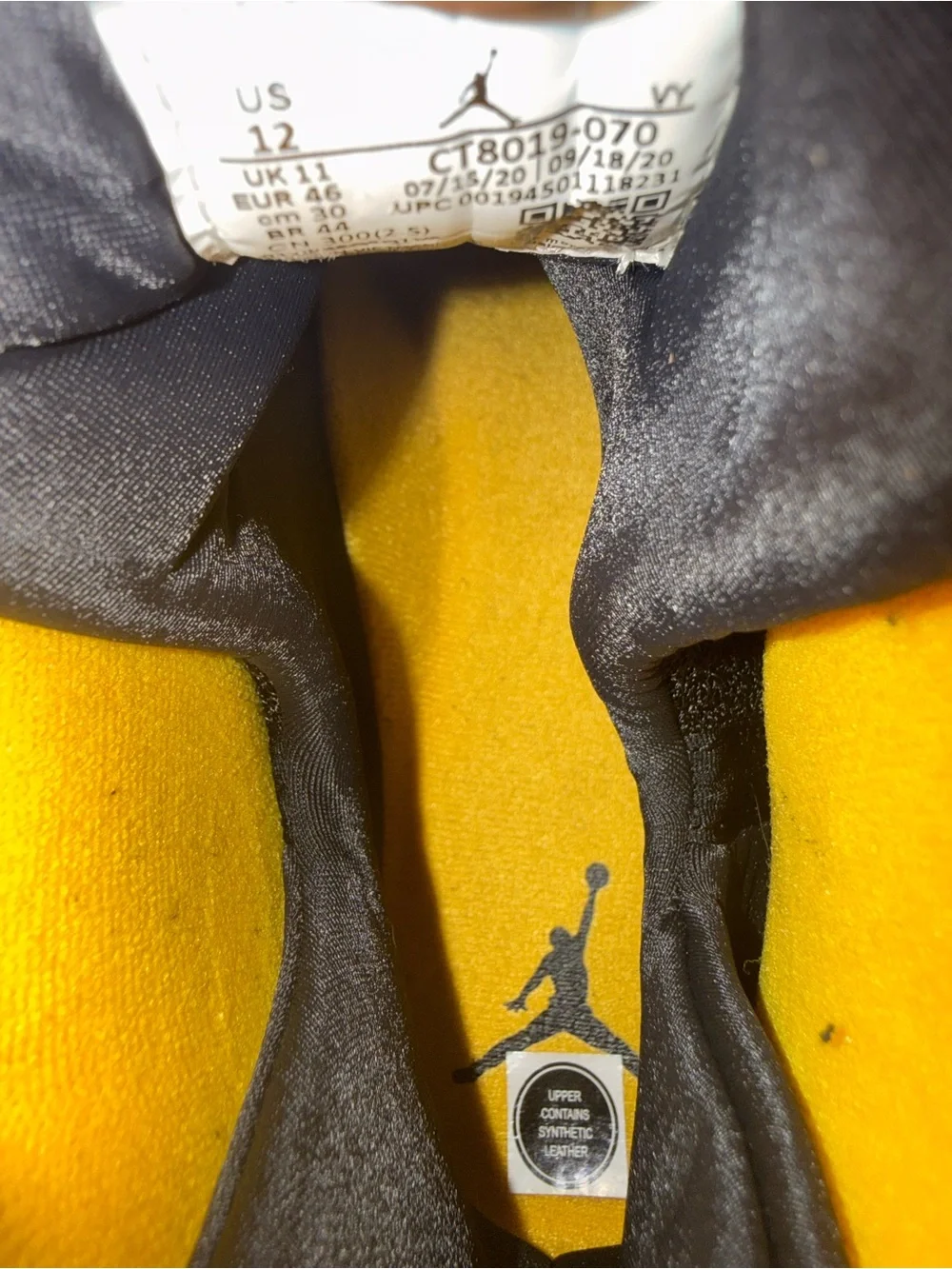 Jordan Men's Black and Yellow High-Top Sneakers